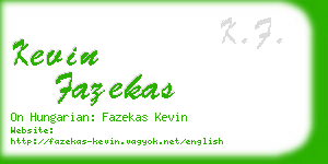 kevin fazekas business card